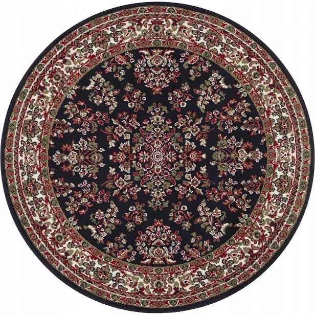 Kulatý koberec, modrý tradiční vzor 140 Cm
