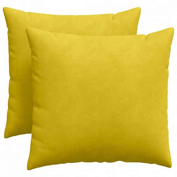 vidaXL Pohovkové polštáře 2 pcs Žlutá 50 x 50 cm Žebrovaná látka