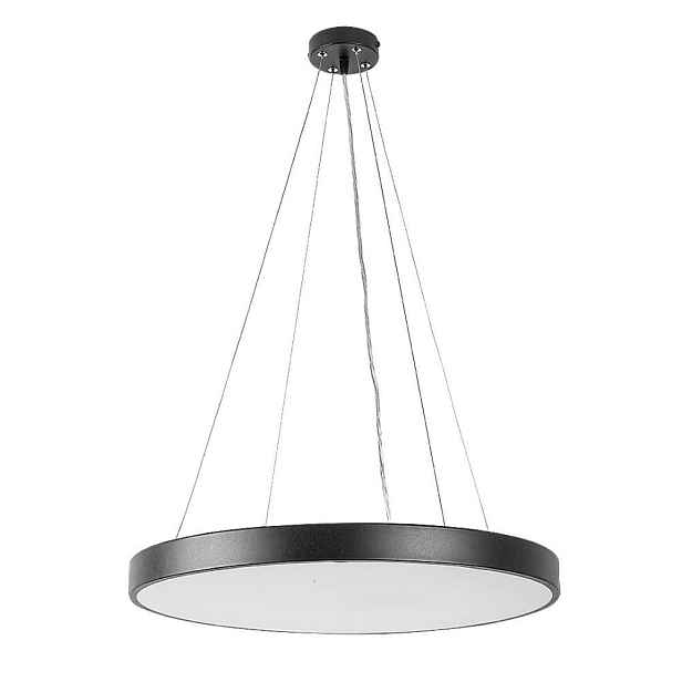 Černá kulatá moderní závěsná Led lampa 60 cm