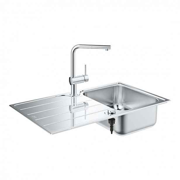 Grohe - Set dřezu K500 a baterie Minta, kartáčovaná nerez/chrom 31573SD1