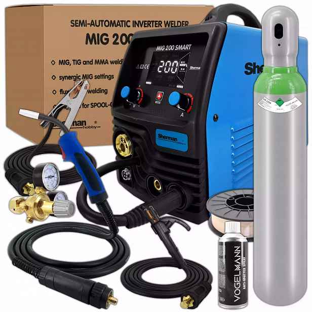 Invertorová svářečka migomat Sherman Mig 200 Smart Mma Tig lift set