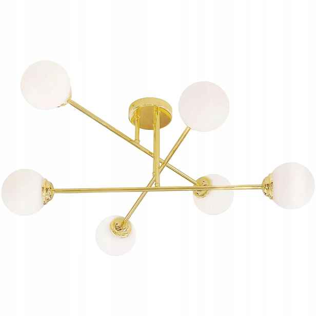 Led nástěnná stropní lampa Závěsné svítidlo Lustr Kule 6x E27 Zlatá