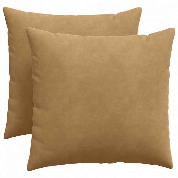 vidaXL Pohovkové polštáře 2 pcs Hnědá 50 x 50 cm Žebrovaná látka