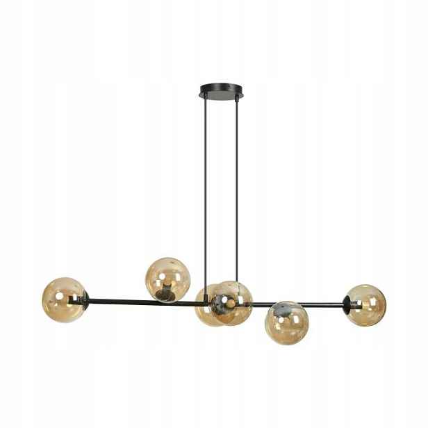 Závěsná lampa černo-zlatá 6x40W E14 Leto Orno