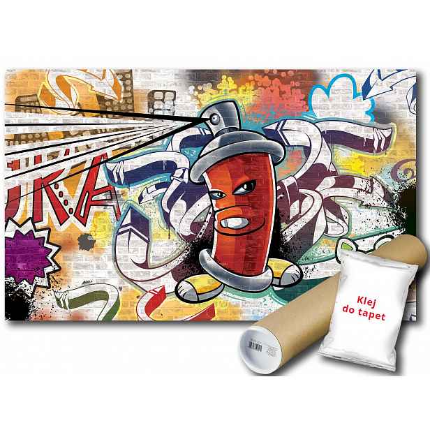 Vinylová fototapeta Graffiti Mural Street Art cihla děti sprej 152x104