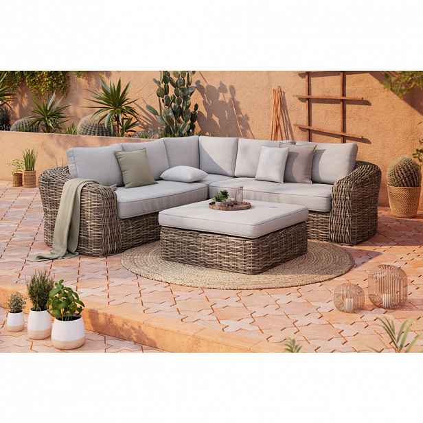Ambia Garden TERASOVÁ SEDACÍ SOUPRAVA dřevo, kov, plast, textil