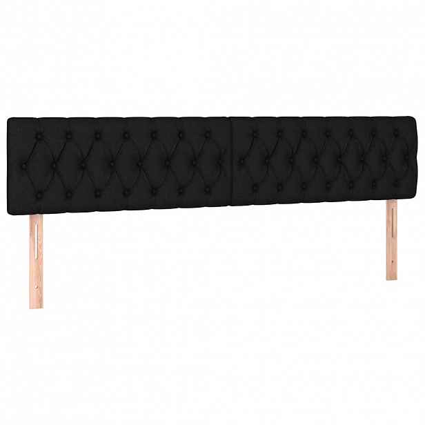 vidaXL Čela postele černá 200x7x78/88 cm látka
