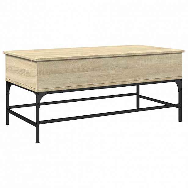 vidaXL Konferenční stolek dub sonoma 100 x 50 x 45 cm kompozit a kov