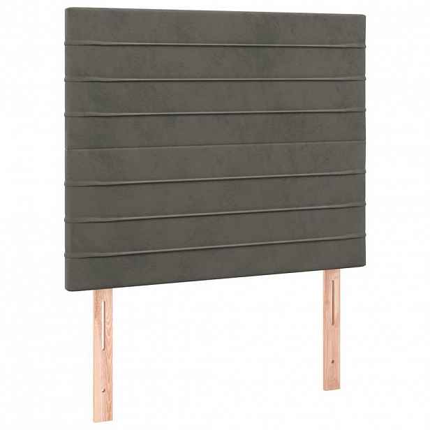 vidaXL Čelo postele tmavě šedé 80x5x118/128 cm sametové
