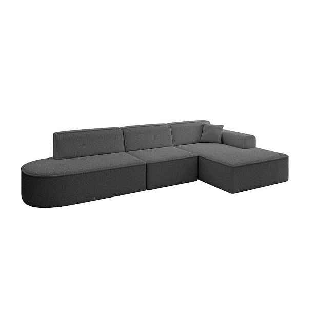 ALTDECOR ROHOVÁ SEDAČKA s otomanem, pravá IREA-L2-v3 327x165x77 Šedá Buklé
