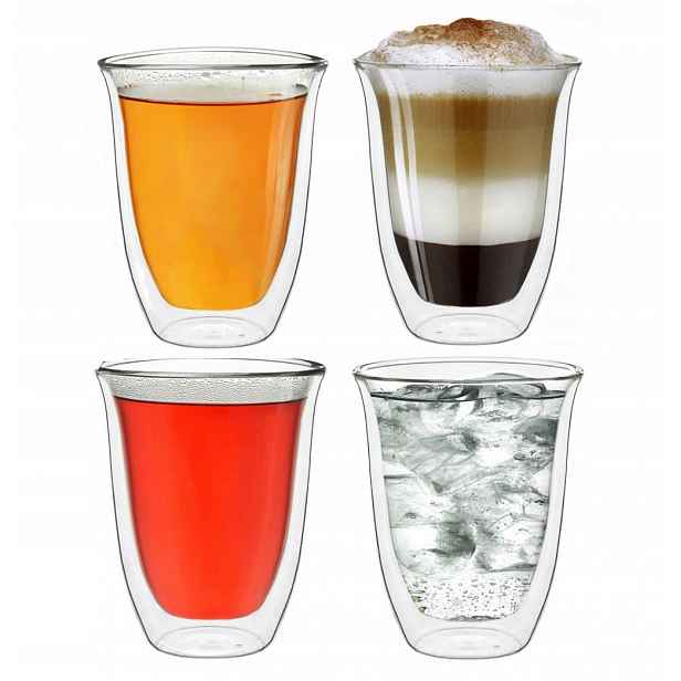 Lux Značkové 4x Sklenice Dvojitá Termostěna Nafukovací Sklo 250 ml Cr