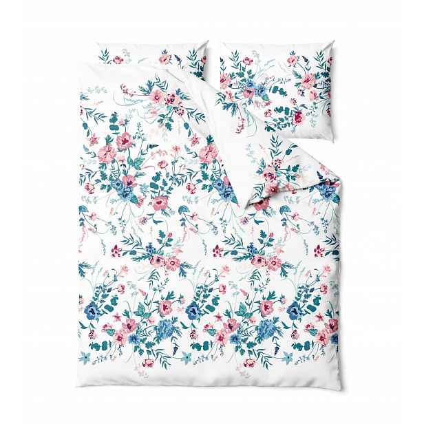 Sada povlečení květiny zahrada 220x200 bavlna elegantní bílá