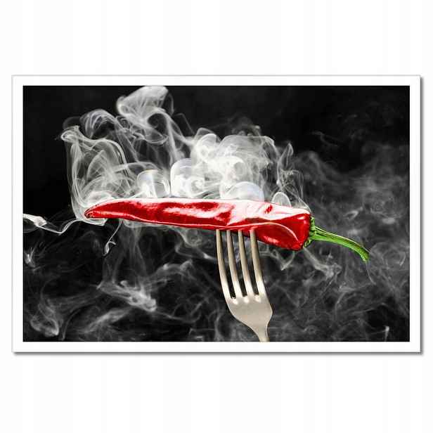Plakáty v rámu 60x40 Červená paprika Kouř