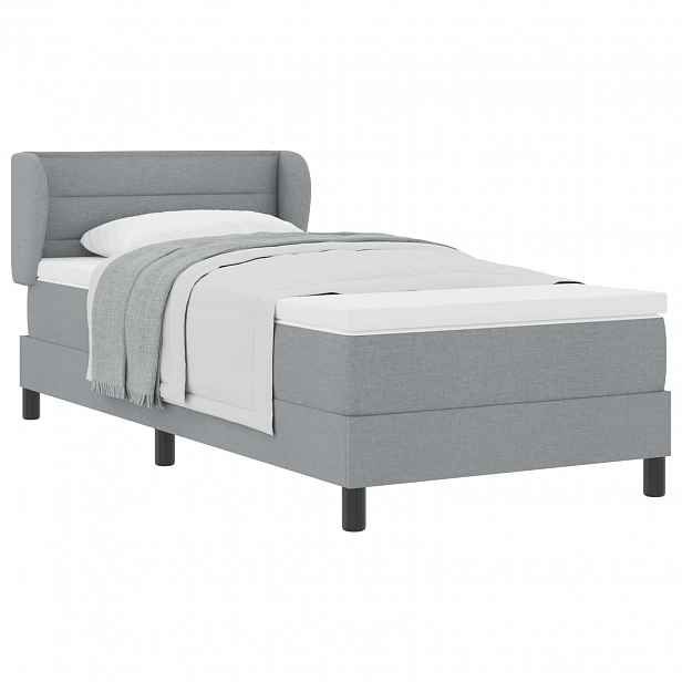 vidaXL Postel s boxspringem s čelo Světle šedá 80 x 200 cm textil