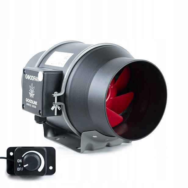 Good Fan 600 m3/h kanálový ventilátor 150 mm Ec potenciometr regulátor otáček