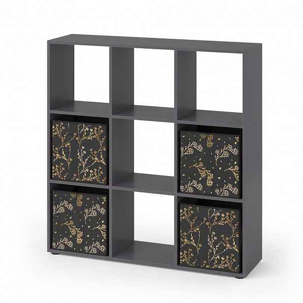Vicco DĚLICÍ STĚNA Nove Černá 104 x 108 cm se 4 skládacími boxy opt.2