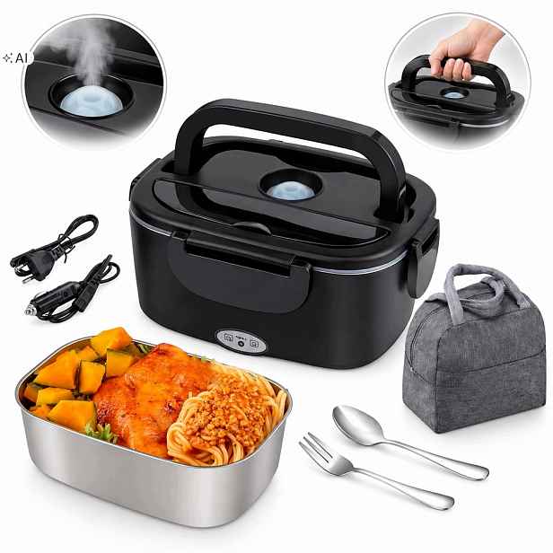 Elektrický Vyhřívaný Obědový Box 1500 ML 60 W Nerezová Ocel Trvanlivost