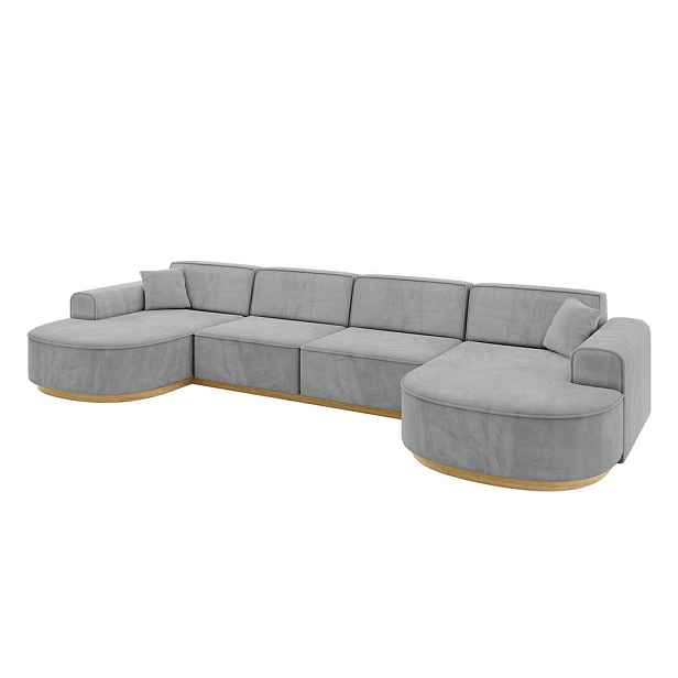 ALTDECOR SEDACÍ SOUPRAVA ve tvaru U MARI-U2-v2 388x171x83 Šedá Velur