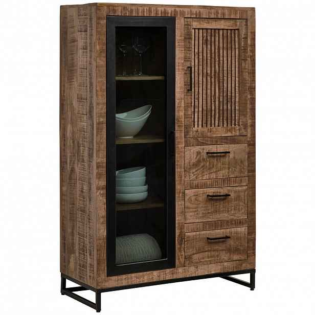 Carryhome VYSOKÁ KOMODA, mangové dřevo, přírodní barvy, světle hnědá, 90/142/40 cm