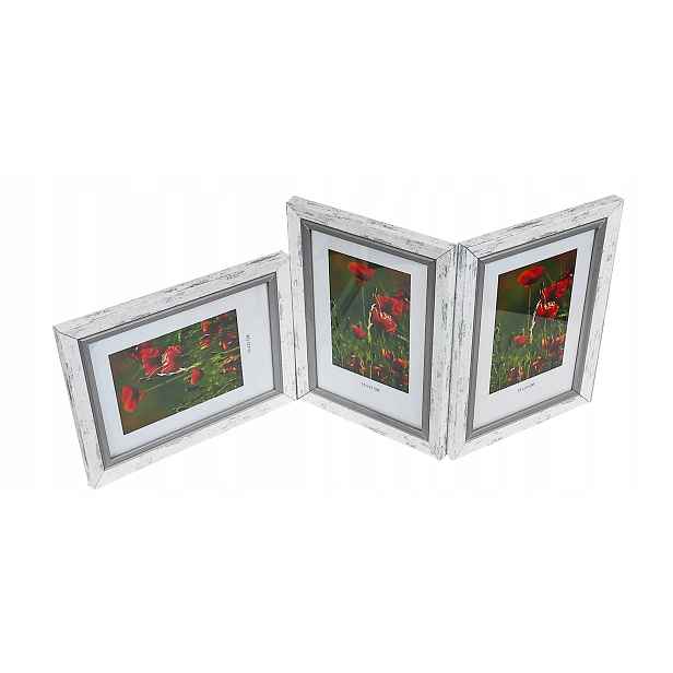 Fotorámeček multirám Flash na 3 fotky 15x21 cm Bílý (horizontální/vertikální/vertikální)