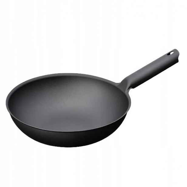 Litinový Wok Sanjo Unilloy 29 cm Non stick na indukci Trouba Černá