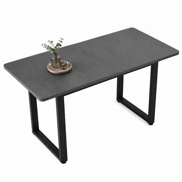 STILVORA JÍDELNÍ STŮL šedý, moderní jednoduchý design, železná konstrukce, do jídelny, 140×70×75 cm
