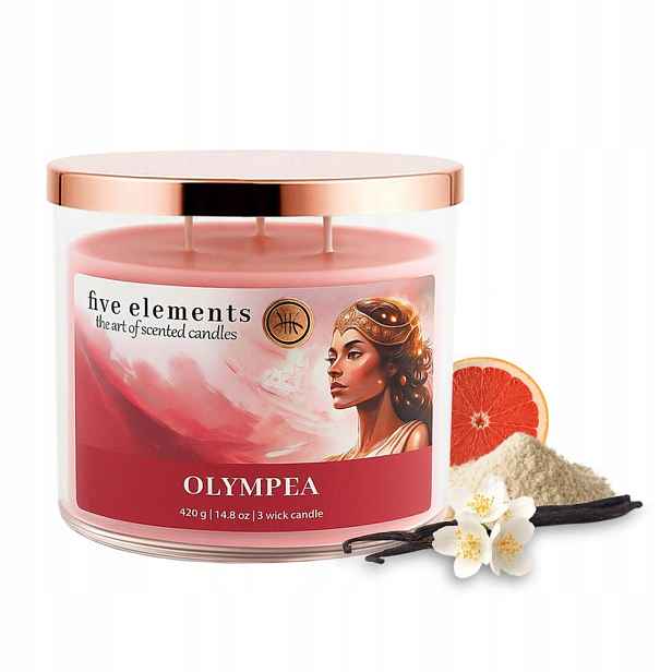 Svíčka Pět živlů Olympea, 420 g, 3 knoty