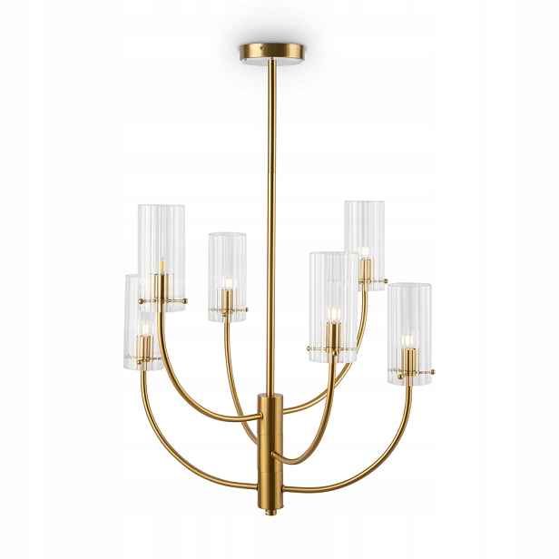 Závěsná lampa z mosazi, glamour, křišťálové stínítko, 6 bodů Maytoni