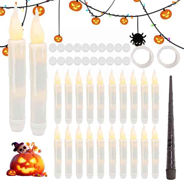 Závěsná Led svíčka Pilot, 24 kusů, 17 cm, bílá