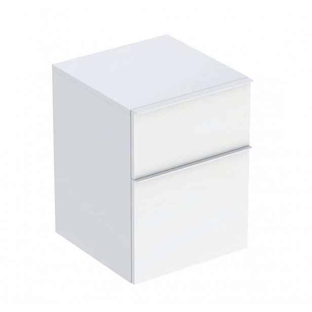 Geberit iCon - Boční skříňka 45x60x48 cm, 2 zásuvky, lesklá bílá 502.315.01.1