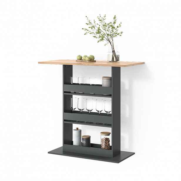 Livinity® BAROVÝ STŮL Regusa Zlatý dub power/antracit 110 x 55 cm