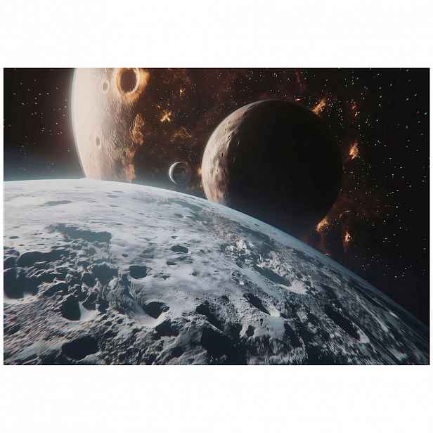 Wallarena FOTOTAPETA dětská kosmos hnědá 416x254 cm