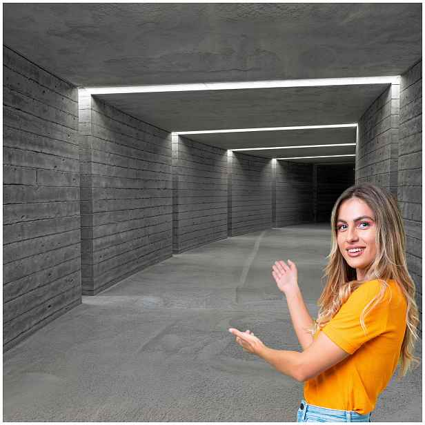 Fototapeta 3D Tunel Chodba Beton 490x280 TUN01F