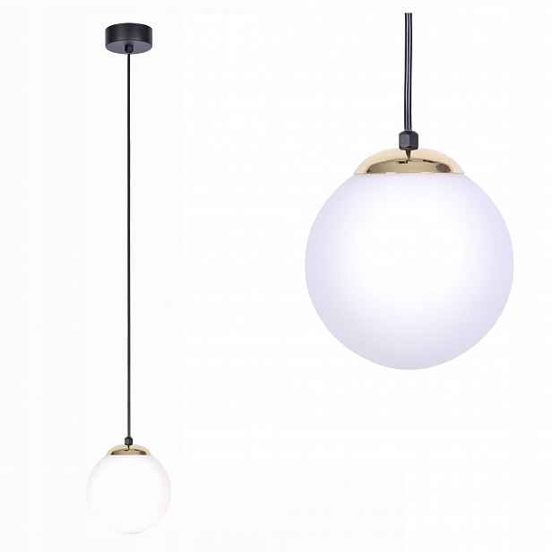 Kaja Závěsná lampa Isla skleněná mléčná kulička závit E14 K-4910
