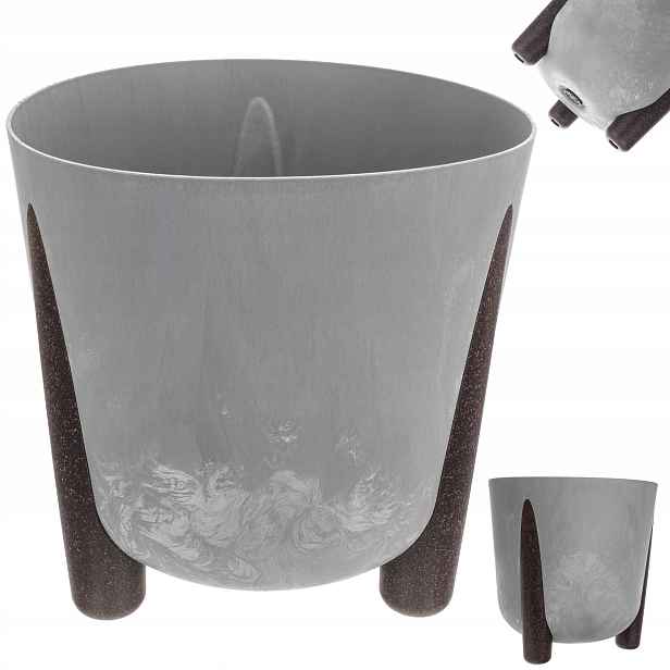 Květináč Obal Květiny Na Nožkách S Vložkou Květinový 34 cm Šedý