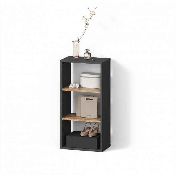Livinity® ODKLÁDACÍ POLICE Ortello Antracit/zlatý dub 40 x 80.1 cm