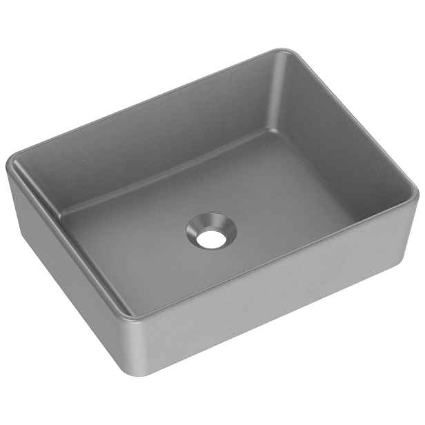 Quadron Missisipi Umyvadlo 1 komora Granit 48x37x13 cm na desku Šedá
