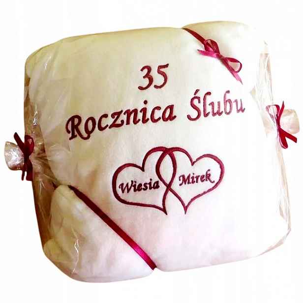Výjimečný dárek k 35. Výročí Svatby, korálové hody, 35. výročí, Polštář, výšivka