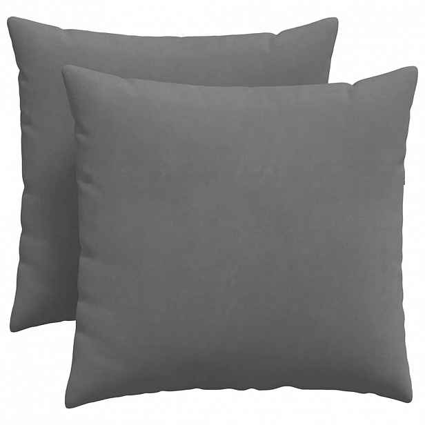 vidaXL Pohovkové polštáře 2 ks textil Tmavě šedá 50 x 50 cm