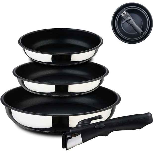 BERGNER Sada pánví nerez s nepřilnavým povrchem Click&Cook 3 ks 18, 20, 24 cm BG-32292-MM