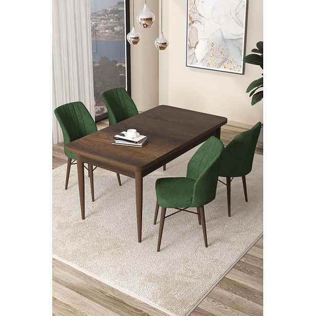 Dining Table & Chairs Set (5 Pieces) Arp - Baroque, Khaki