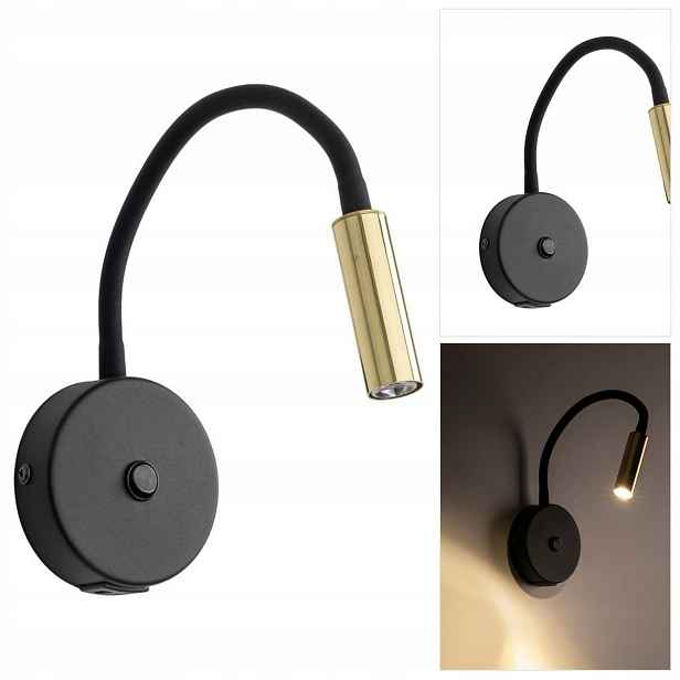 Nástěnná lampa Lagos černá s výložníkem, vyřezávaná forma do kanceláře Tk Lighting
