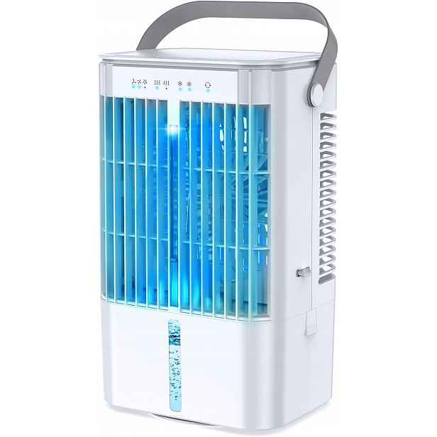Přenosný Klimatizátor Ventilátor 4v1 Led Usb Časovač 3 Rychlosti 1200 ml