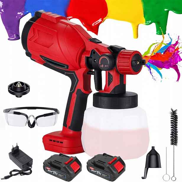 Profesionální Akumulátorová Malířská Pistole 21V/2000MAH X2 1000 ML