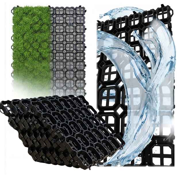 10X Geokratka na trávník, zeminu a kamenivo silný plast 576*378*42MM 1 Ks