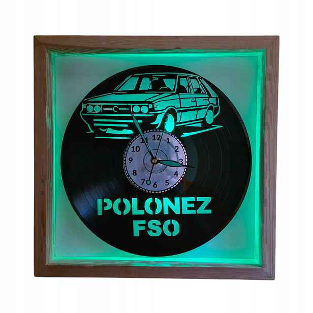 Polonez Fso Nástěnné hodiny v dřevěném rámu 35x35x5 cm Led Rgb bez kabelů