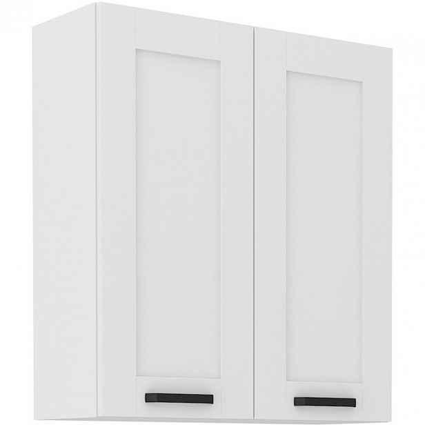 Vysoká horní skříňka LAILI - šířka 80 cm, bílá