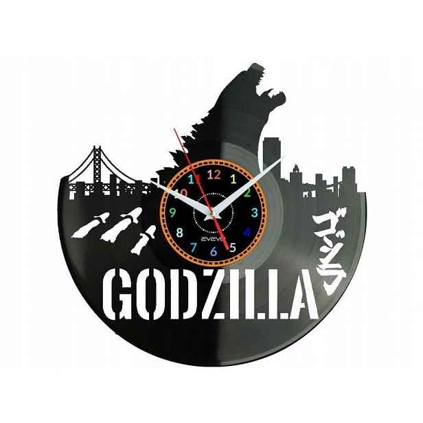 Godzilla Dárek Originální dekorace do domu Hodiny z vinylové desky