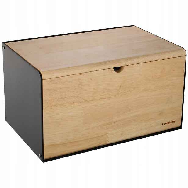 Chlebník ocel-bambus dvojité otevírání černý 35,5x21,5x19,5 cm Klausberg