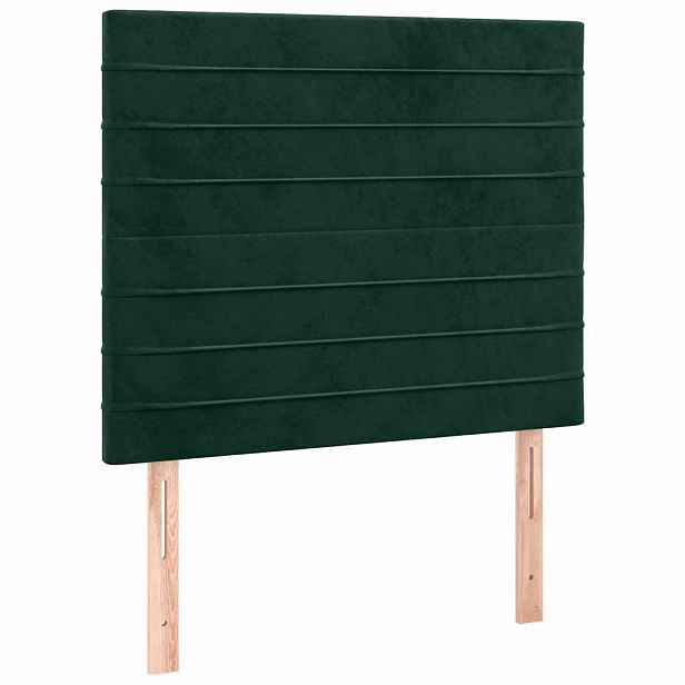 vidaXL Čelo postele tmavě zelené 90x5x118/128 cm sametové